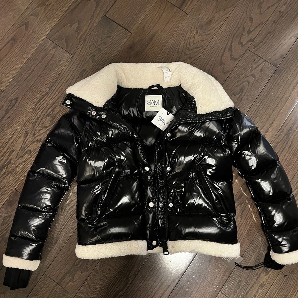 SAM Black Jacket with Cream Detail